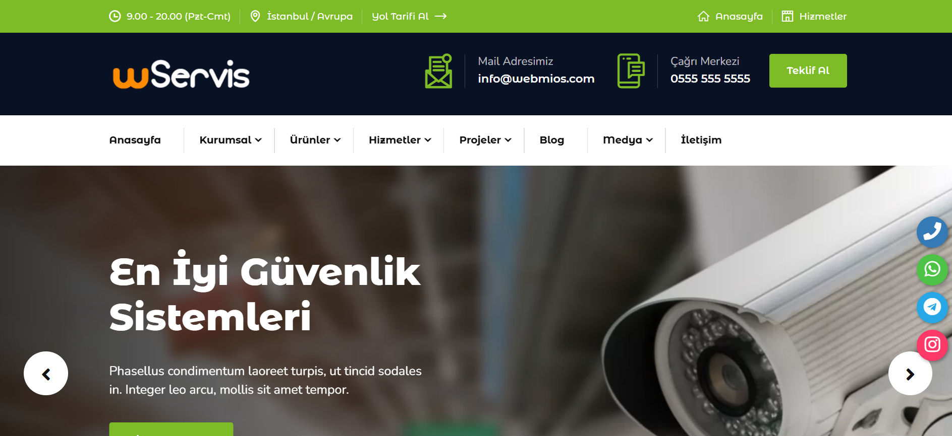 Güvenlik Hazır Web Site Tasarımı V2 ile sitenizin kurumsal kimliğini yansıtan mobil uyumlu bir hale getirerek web sitenizi oluşturalım..